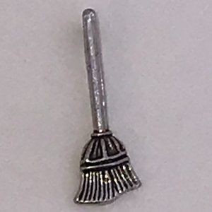 Cute Pewter Witches Broom Charm